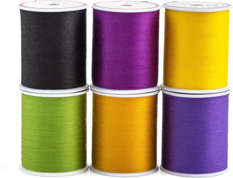 Sew Complete Polyester Sewing Quilting Thread 300 Yard Spool 6-Pack (Mardi Gras)